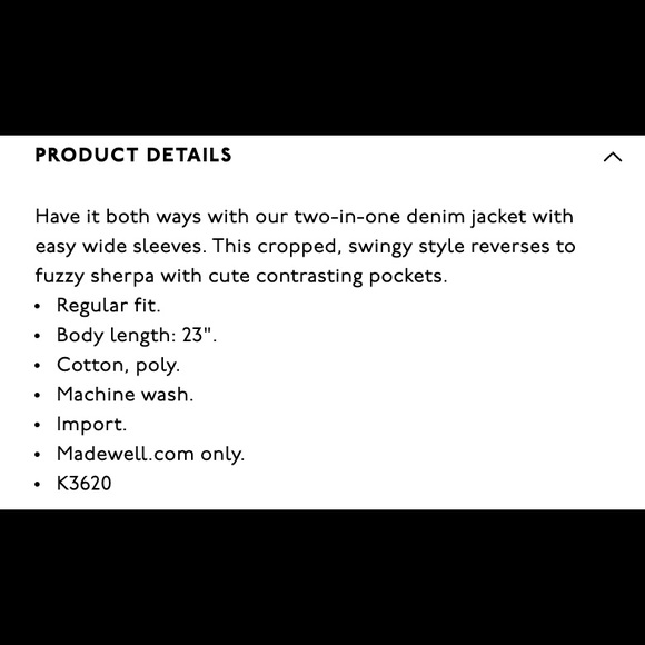Madewell reversible sherpa Jean Jacket sz sm / Med - Picture 4 of 8